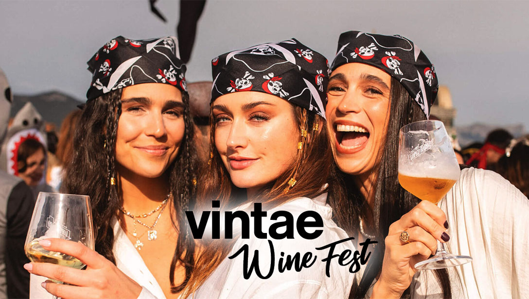 Vintae Wine Fest Logo with People